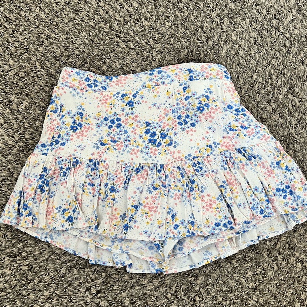 floral mini skort